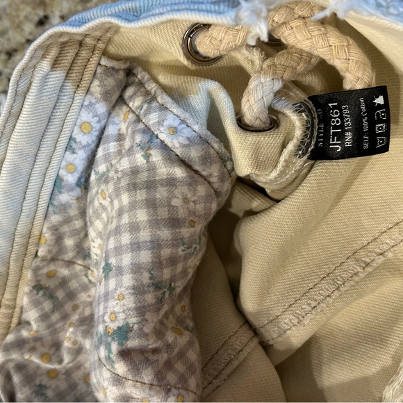 POL brand women’s junior size L Cream off white Denim Vest with rope detail - Picture 8 of 10